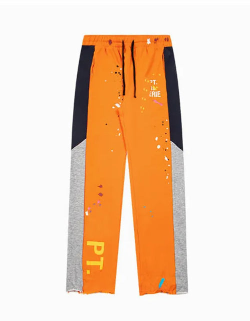 Load image into Gallery viewer, Men'S Designer Spring Graffiti-Print Sports Trousers: Letter-Print, Colour-Blocked, Drawstring, Splash-Paint Street Style
