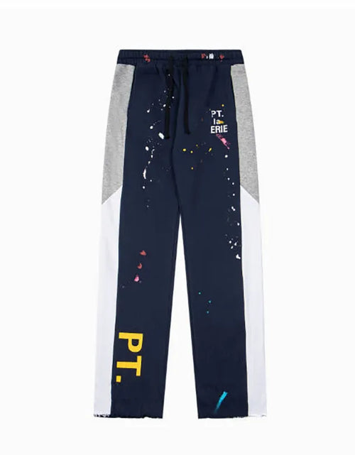 Load image into Gallery viewer, Men'S Designer Spring Graffiti-Print Sports Trousers: Letter-Print, Colour-Blocked, Drawstring, Splash-Paint Street Style
