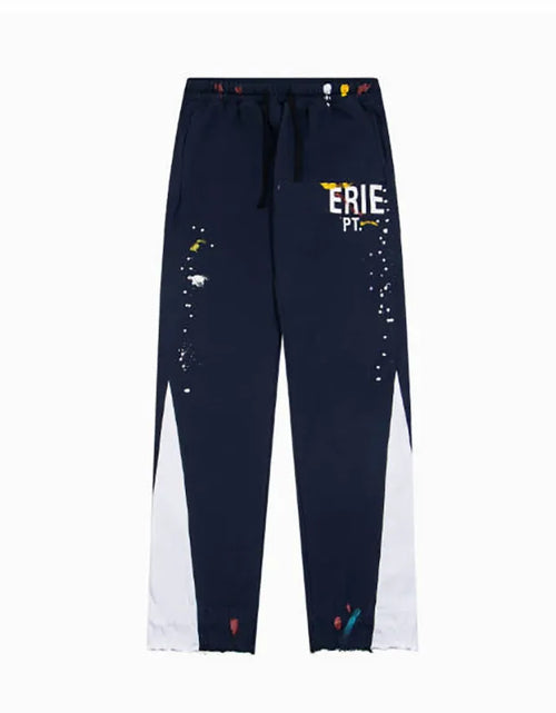Load image into Gallery viewer, Men'S Designer Spring Graffiti-Print Sports Trousers: Letter-Print, Colour-Blocked, Drawstring, Splash-Paint Street Style
