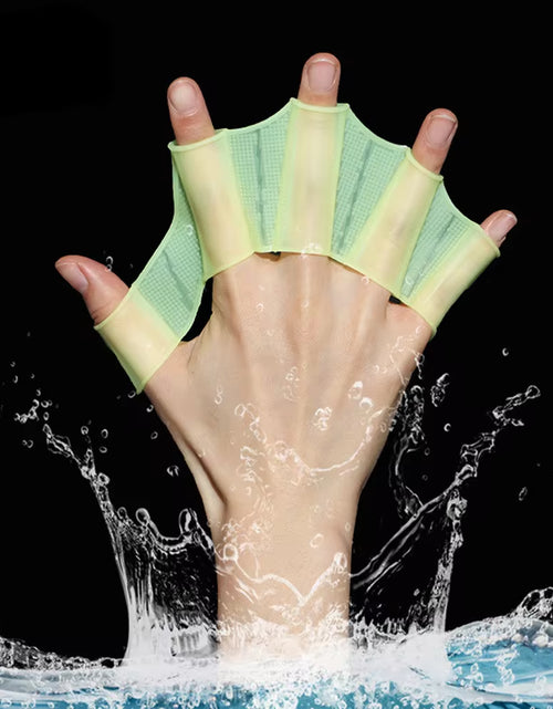 Load image into Gallery viewer, Silicone Swimming Fins Flipper Men Women Child Swim Pool Sport Professional Training Finger Hand Webbed Gloves Paddles Equipment
