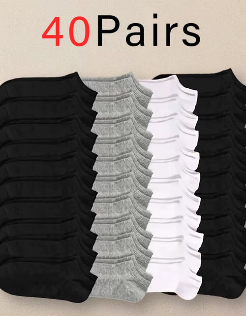 Load image into Gallery viewer, 10/20/40 Pairs Men'S Boat Socks Business Sport Sweat Absorption Mature Summer Autumn Solid Color Versatile Ankle Socks
