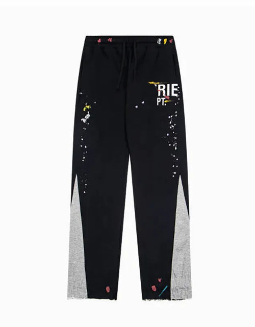 Load image into Gallery viewer, Men'S Designer Spring Graffiti-Print Sports Trousers: Letter-Print, Colour-Blocked, Drawstring, Splash-Paint Street Style
