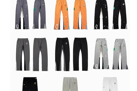 Men'S Designer Spring Graffiti-Print Sports Trousers: Letter-Print, Colour-Blocked, Drawstring, Splash-Paint Street Style