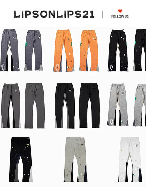 Load image into Gallery viewer, Men'S Designer Spring Graffiti-Print Sports Trousers: Letter-Print, Colour-Blocked, Drawstring, Splash-Paint Street Style
