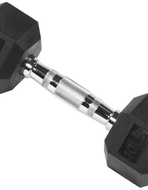 Load image into Gallery viewer, Rubber Encased Hex Dumbbell, 20 Lb, Single, Black
