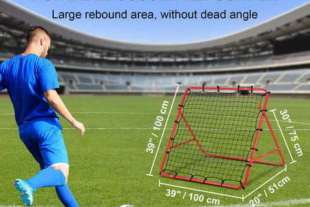 Soccer Rebounder Rebound Net, 39 In. X 39 In., Portable Football Training Gift, Adjustable Angles, for All Ages