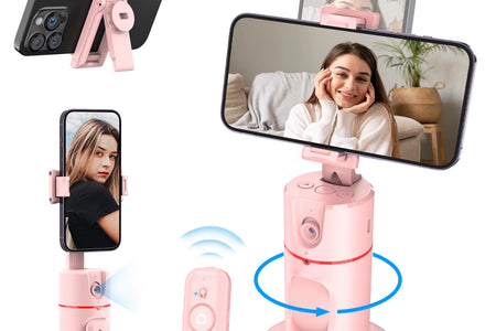 P02 Gimbal 360 Rotation AI Automatic Tracking Shooting Stabilizer Detachable Phone Clip Mini Selfie Stick Phoneholder