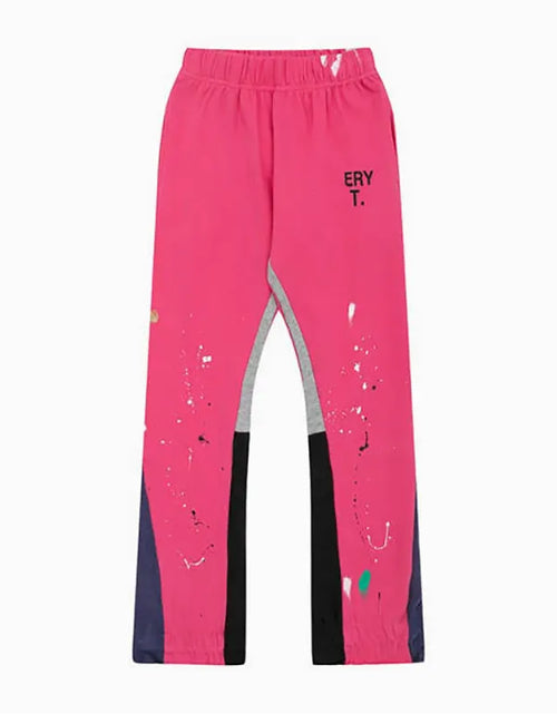 Load image into Gallery viewer, Men'S Designer Spring Graffiti-Print Sports Trousers: Letter-Print, Colour-Blocked, Drawstring, Splash-Paint Street Style
