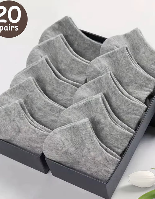 Load image into Gallery viewer, 10/20/40 Pairs Men'S Boat Socks Business Sport Sweat Absorption Mature Summer Autumn Solid Color Versatile Ankle Socks
