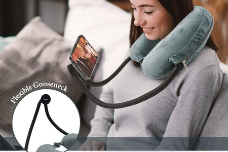 Neck Pillow for Travel Memory Foam W/ Magnetic Magsafe Phone Holder for Iphone