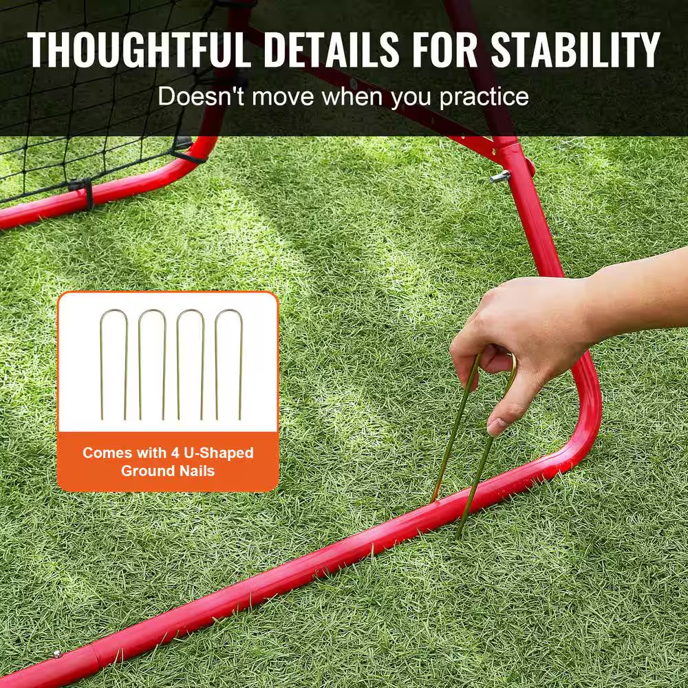 Soccer Rebounder Rebound Net, 39 In. X 39 In., Portable Football Training Gift, Adjustable Angles, for All Ages